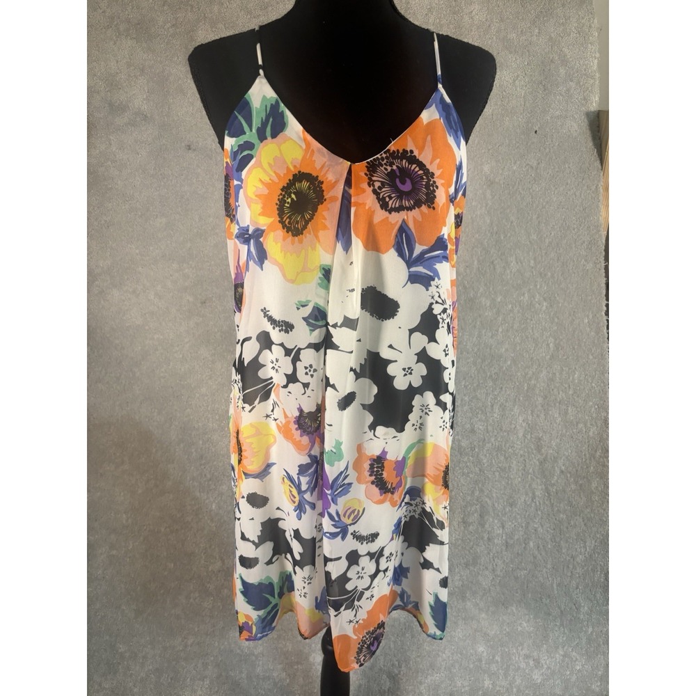 newbury kustom dress floral dress mini slip lined small